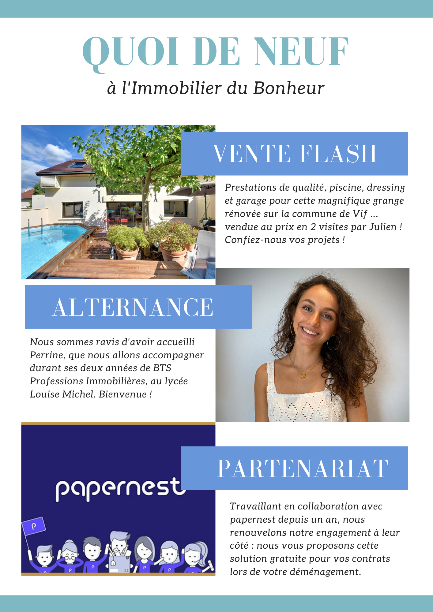 Newsletter du mois de Septembre | Immobilier du Bonheur